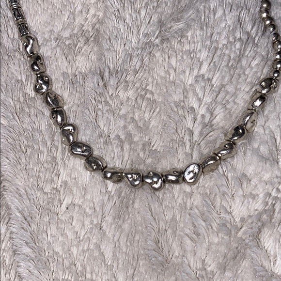 Boutique Brand // Stretchy Silver Bead Necklace - Picture 2 of 4